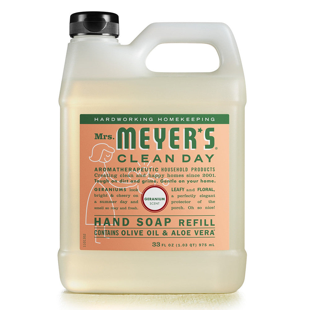 Mrs. Meyers Clean Day Liquid Hand Soap Refill, Geranium - 33 Oz